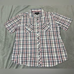 Marmot Mens Button Up Shirt Plaid Size XXL 2XL Short Sleeve
